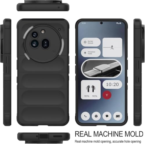 Image of ShieldTech AirGuard Series Back Cover Case for Nothing Phone 3a Pro | Microfiber Lining | Airbag Cushion Drop Protection | Silicone Cover Case | Anti Slip Grip - Black for Nothing Phone 3a Pro