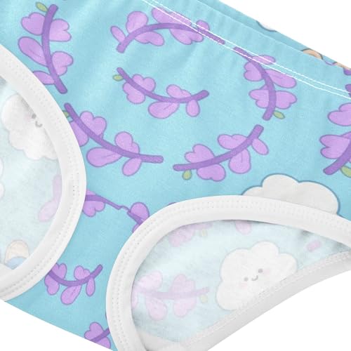 Girls' Underwear Flowers Floral Blue Purple Toddle Brief Panties 2-8 Years 203005804