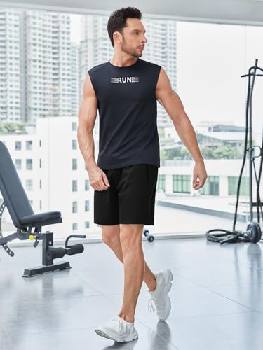 Image of TAGDO Men's Athletic Shorts with Zipper Pockets | Lightweight Workout Running Shorts Pants for Men | Elastic Waist Drawstring Gym Shorts for Training | Fitness, Sports, Casual Wear (2051)