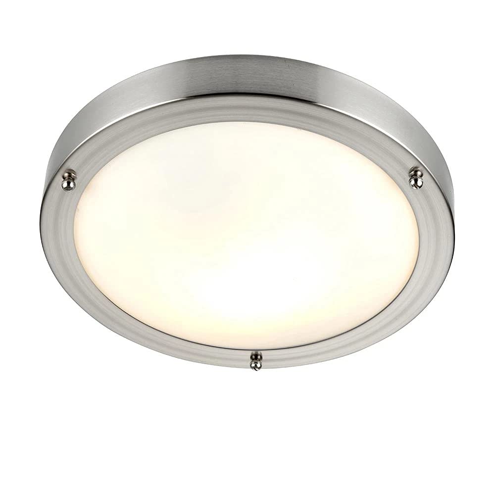 Grand Portico 1 Light Flush Ceiling Light Size: 1 x 40W E27 GLS Bulb (not Included), Dimmable: Yes