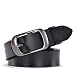 TUNGHO Simplicity Leather Belts For Women Polished Buckle Plus Size XXL (L, 41", Black Buckle/Black)