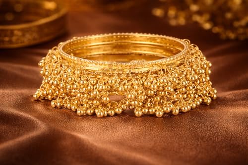 Image of Shining Diva Fashion 4 Pcs Traditional Stylish Ghungroo Kashmiri Bangles Set for Women & Girls