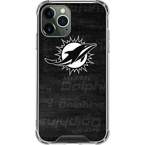 Skinit Clear Phone Case Compatible with iPhone 12 Pro - Officially Licensed NFL Miami Dolphins Black & White Design