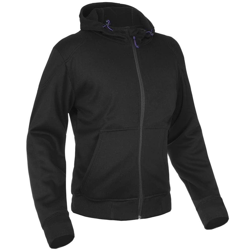 Oxford Women's Black Super Hoodie 2.0 Reinforced Motorcycle Zoodie, 14