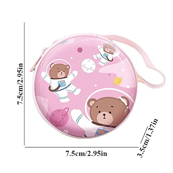 Leuke ronde hoofdtelefoon rits portemonnee |Minibuideltas voor dames |Sleutel mini-portemonnee |Ideaal voor het bewaren van munten en kleine voorwerpen.Svart7,5x7,5x3,5cm