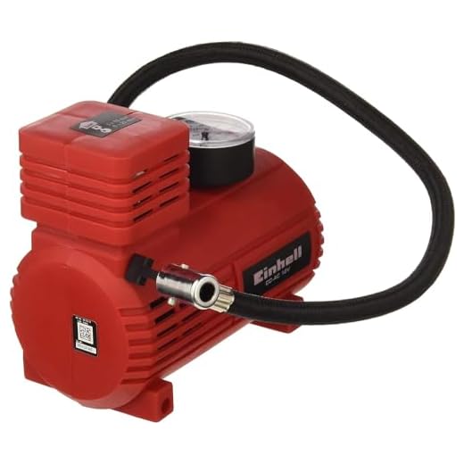 Einhell Compresor de aire para coche CC-AC 12V (manómetro de 18 bar máx., manguera de aire, 3 adaptadores de accesorios, cable de alimentación de 2,90 m con enchufe de encendedor de 12V)