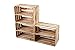 GrandBox Caisse en Bois flammé Flame-Box, avec étagère, Lot de 3,Caisse à vin, Caisse à Fruits, Caisse de décoration, Rangement Vintage Shabby Chic
