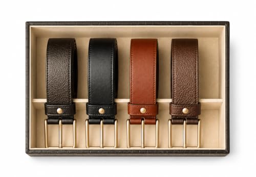 Image of La Trove 5 Slot Belt Organizer Display Tray for Men, Olive Green | Stackable tray keeps formal, casual and leather belts arranged neatly in wardrobe, closet, drawer, dresser or dressing table