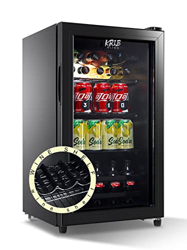 Krib Bling Beverage Refrigerator And Cooler For 120 Cans, Mini Refrigerator With Wire Adjustable Shelving, Small Drink Dispenser Machine For Soda, Water, Beer, Wine For Dorm, Office, Bar #TOP19