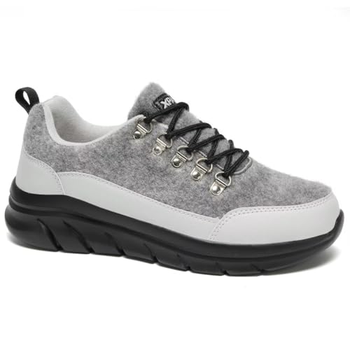 XPACS Womens Comfortable Shoes for Plantar Fasciitis, Orthopedic Shoes with Arch Support for Walking, Casual Soft Sneakers for Walking, High Arch Shoe for Diabetic, Foot Pain Relief, Relaxed Fit Grey