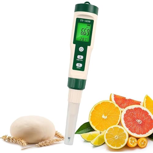 PH mètre alimentaire professionnel avec sonde de température, haute précision ± 0,1 pH,...