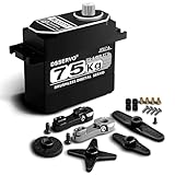 Hobby Fans 75kg RC Digital Servo with 2PCS 25T Servo Horn Full Aluminum Shell IP67 Waterproof Brushless Servo High Torque Fast Steering Servo for 1/8 1/10 1/12 RC Car, 180°