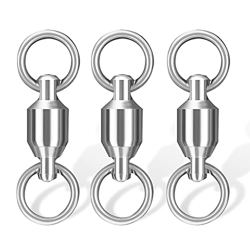 Chihutown Lot de 25 émerillons à roulement à billes, émerillons en acier inoxydable, émerillons de pêche, émerillons de pêche en eau douce, accessoires de pêche, connecteur de ligne d'hameçon (4#) Cover