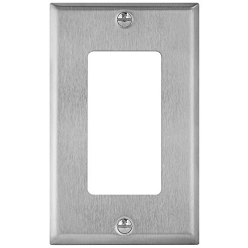 ENERLITES Decorator Switch or Receptacle Outlet Metal Wall Plate, Corrosion Resistant, Size 1-Gang
