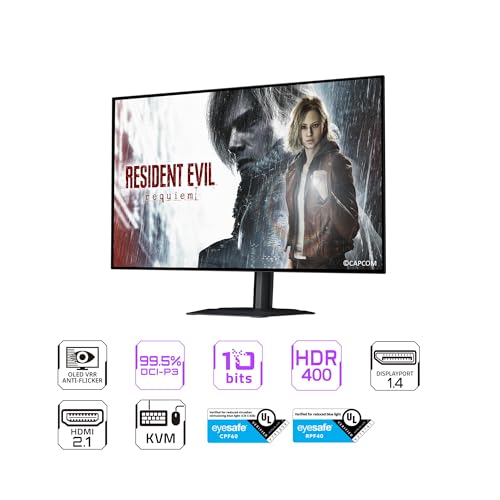 Image of GIGABYTE - MO27Q28G - 27 inch W-OLED Gaming Monitor - QHD 2560x1440-280Hz - 0.03ms GTG - AMD FreeSync Premium Pro, G-SYNC Compatible - Type-C KVM - HDMI, DP, Type-C - Height and Tilt Adjustable - Black
