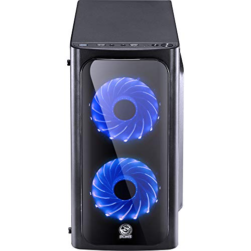 GABINETE MID-TOWER VENUS PRETO COM 2 FANS LED AZUL LATERAL EM ACRÍLICO - VENPTAZ2FCA - PCYES