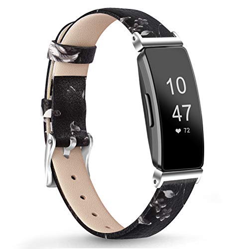 AK Leather Bands Compatible with Fitbit Inspire HR/Inspire/Ace 2 Fitness Tracker Soft Sport Leather...