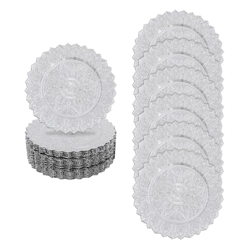 Set de 50 platos cargadores redondos de plástico 13 in miniatura 1