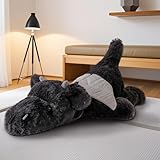 Gisqis 2.2Pounds Black Dragon Plush Weighted Dragon Stuffed Animals Soft Giant Stuffed Dragon Plushies Weighted Stuffy Body Pillow 20.5" Birthday for Baby Kids