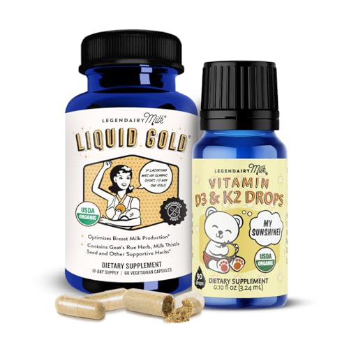 Image of Legendairy Milk Liquid Gold + Baby Vitamin D3 & K2 Liquid Drops - Lactation Supplement for Breast Milk Supply and Milk Flow - Baby Vitamins for Immune Support and Bone Development