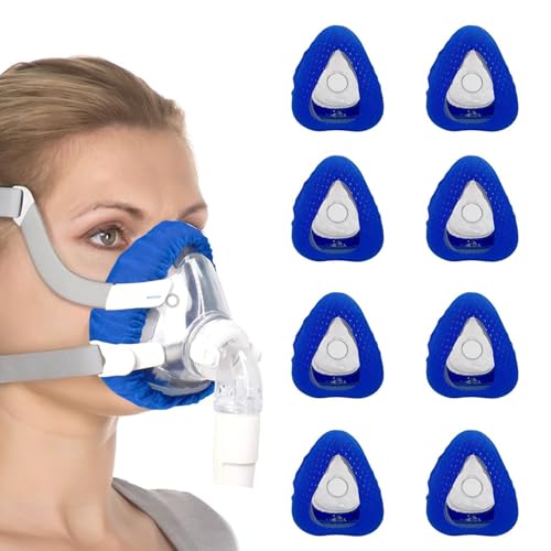 8 Pack CPAP Mask Liners for Full Face CPAP Masks Ultra-Soft Silky CPAP Mask Cover Reusable Cushion Mask Cover One Size Fits Most Improve Comfort and Reduce Red Marks Blue