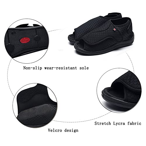 Open Toe Diabetic Sandals, Adjustable Edema Shoes Arthritis Swollen Feet Footwear Large Size Extra Wide Sandals for Men Women3