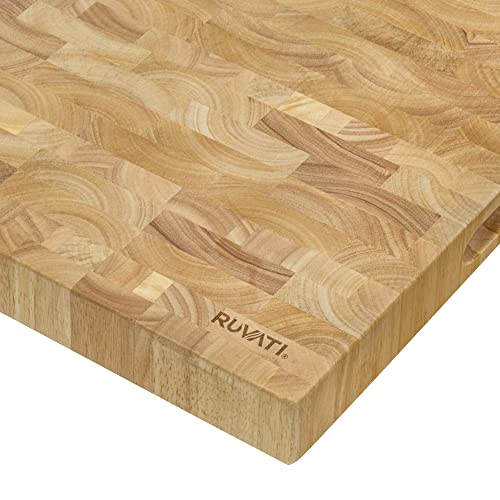 Tabla de cortar rectangular de madera maciza de roble 17x16x2 pulg miniatura 4