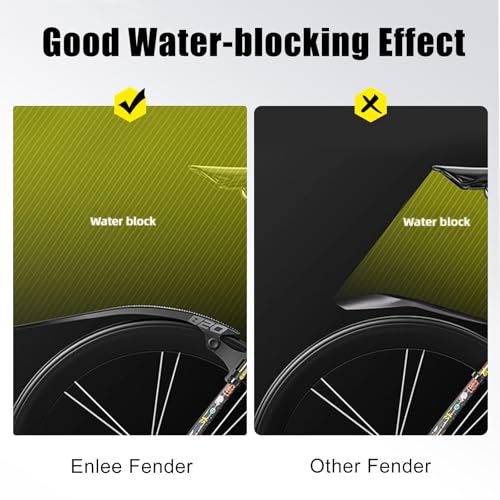 ENLEE Set de Guardafangos para Bicicleta 2 piezas, Delantero y Trasero, Reflectante, para Bicicleta de Carretera, Gravel y Plegable, Ligero e Impermeable, Color Negro, Para Neumáticos de 23-35mm miniatura 7