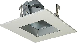 Nora Lighting NL-4857HZHZW 4 in. Square Trim Adjustable Recessed Reflector, Haze & White