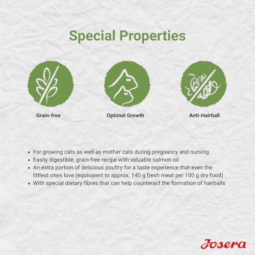 Image of JOSERA Kitten Grainfree Kitten | Premium Dry Food for Adolescent Cats and Cat Mothers in the Brewing Season | Poultry & Salmon Oil | Grain-Free | Cat Food (2 Kg x 1)