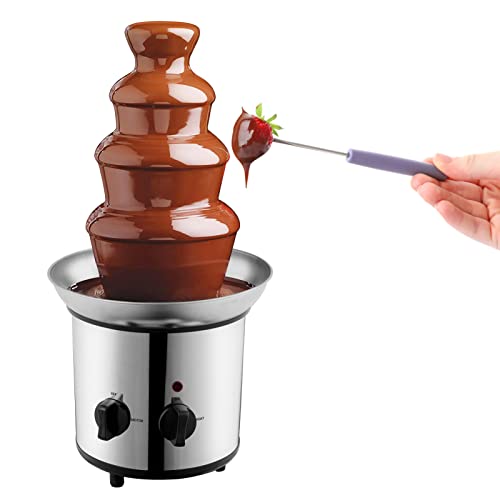 Hemoton Fondue Fountain Maker Mini 4-Tier Chocolate Fountain Waterfall Easy to Great for Parties