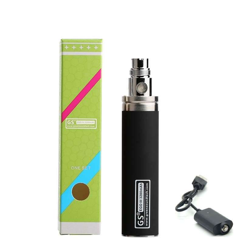 GS EGO 3 III 3200mAh Batterie (+chargeur), Vape batterie de vaporisateur de  grande capacit pour cigarette lectronique 510 CE4 CE5 EVOD MT3 T3S H2 ETS  atomiseur -No Nicotine (Noir/Black) : Amazon.fr: High-Tech