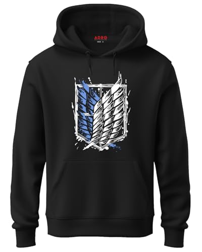 Image of ADRO Men's Fleece Attack On Titan Hooded Printed Hoodies