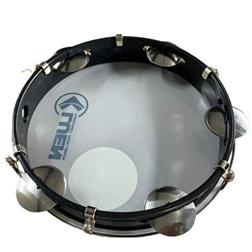 Pandeiro 10 Polegadas Corpo Preto Pele Leitosa Luen 40062