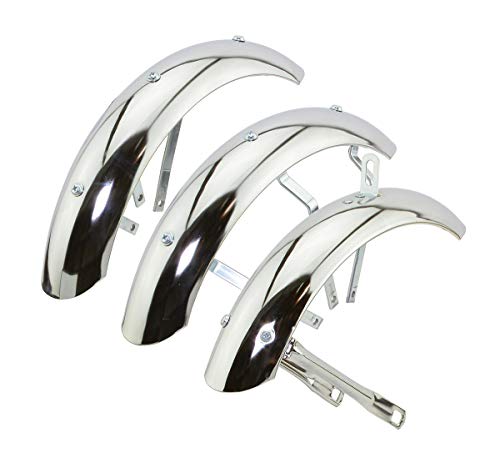 Alta Bicycle Chrome Flared Standard Trike Conversion Kit Fender Set, (12