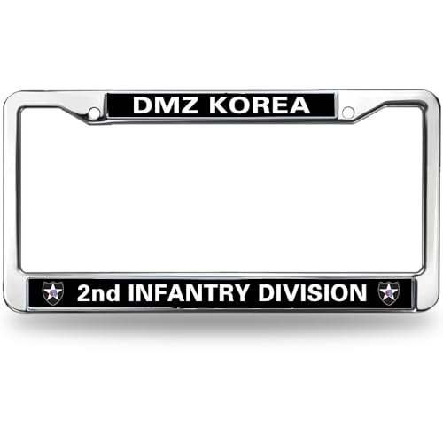 Image of 2nd Infantry Division License Plate Frame Metal US Infantry Army License Plate Frame for Thanksgiving