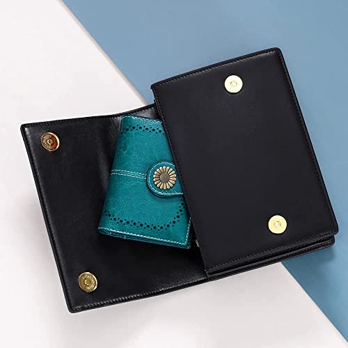 Image of SENDEFN Small Womens Wallet Leather Bifold Card Holder RFID Blocking with Zipper Coin Pocket