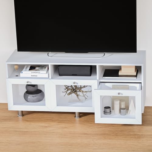Image of Home Centre | Helios Soho Small TV Unit | Engineered Wood Entertainment Unit | White | 1 Year Warranty