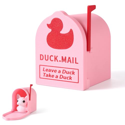 MITCHENIFY 3D Printed Cruising Duck Mailbox for Cruise Ducks Magnetic Wall Mounted Mini Mailbox for Cruise Ship Door Decorations Gift for Duck Hunters (Pink)