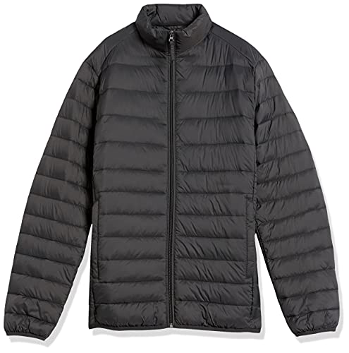 Amazon Essentials Lightweight Water-Resistant Packable Puffer Jacket Chaqueta, Gris Oscuro, L