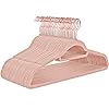 SONGMICS fluwelen kleerhanger, 30 stuks, anti-slip, jashanger, draaibare haak in roségoud, dikte 0,6 cm, ruimtebesparend…