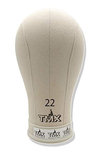 TMX (21~24") Polyurethane Professional Lightweight Canvas Block Head Mannequin Wig Making Weave Drying Styling Fixing Coloring Display 12" Long with Mount Hole (22 inches)