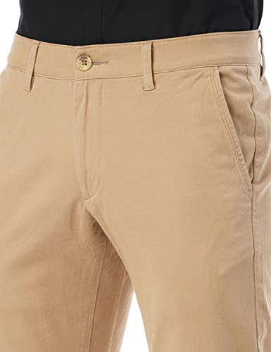 Image of FYLTR Men's Straight Fit Stretch Cotton Khaki Trousers with Elasticated Waistband -Soft Handfeel
