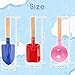 UMUACCAN Beach Toys for Kids, 6Pcs 8'' Kids Gardening Tools Sand Toys Set, Metal Garden Tools with Sturdy Wooden Handle, Cylinder, Spoon, Fork, Rake, Flat & Pointed Shovel, Gifts for Children