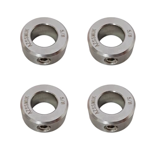 5/8" Shaft Collar Stainless Steel Lock Axle Collar Clamp Set Screw Used for Food Machinery,4-Packed