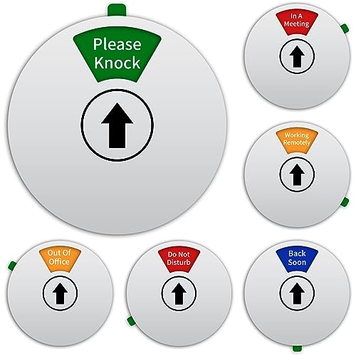 office door sign- do not disturbout of officeplease knockin a meetingworking remotelyback soon rotating privacy door sign conference 6 inch silver