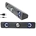 GamesterGear Desktop Compact USB Powered Wired Multimedia Mini Stereo Sound Bar 3.5mm Audio Jack Blue LED 2.5 Watts Speaker