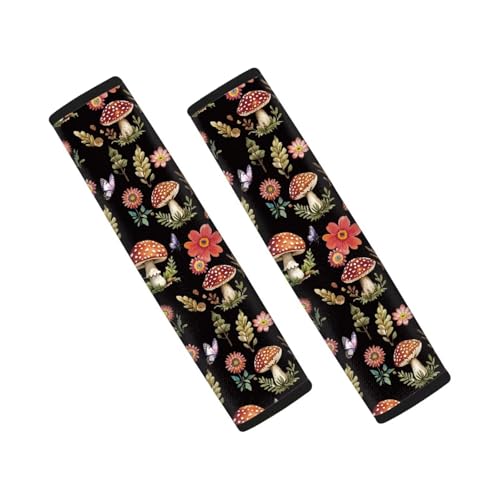 Image of AFPANQZ Mushroom 1 Pair /Set Safety Seatbelt Cover Kit Car Auto Seat Belt Pads Covers Comfortable Driving Car Seats Accessories Backpack Bags Strap Pads Covers