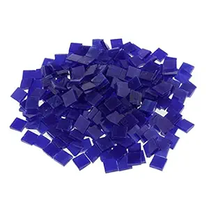 Lucky Traders 250 Pieces Vitreous Glass Mosaic Tiles for Arts DIY Crafts Dark Blue