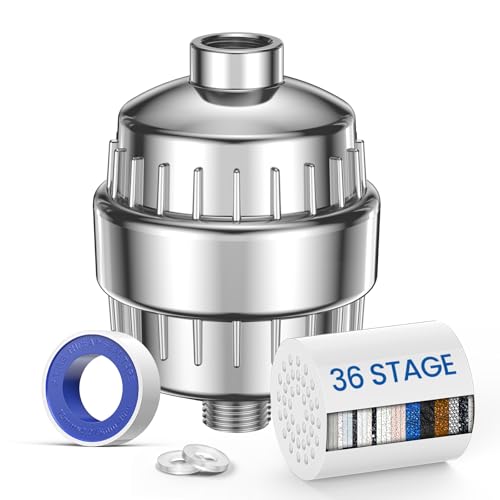 VOXON 36-Stage Shower Filter, 99.99% Removal for Chlorine, Fluoride, Heavy Metals, Shower Head Filter for Hard Water Reduces Dry Itchy Skin Dandruff Eczema Improves Skin Hair